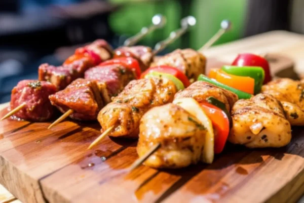 espetinhos marinados variados prontos > Como Fazer Espetinho