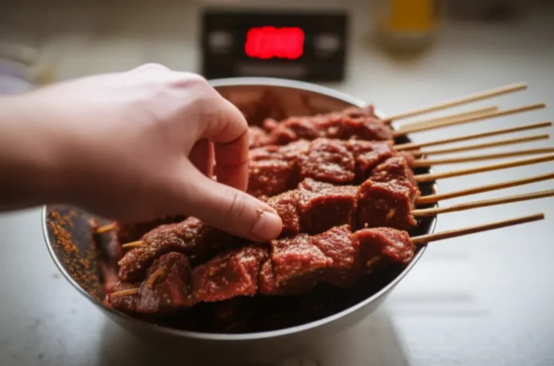 Tabela de tempos ideais para marinar espetinhos.
