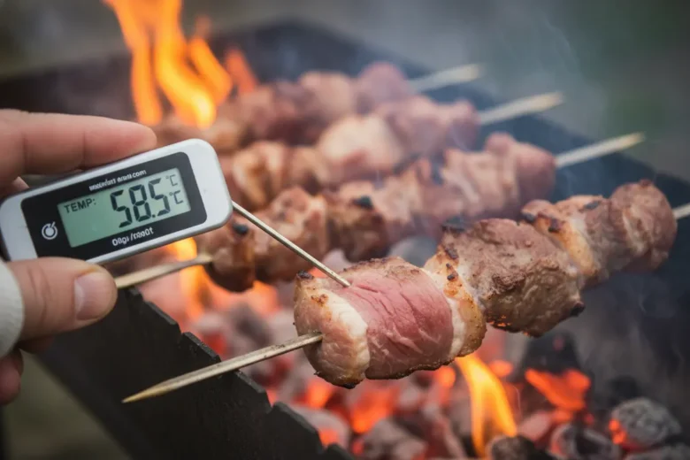 Uso de termômetro culinário para medir o ponto