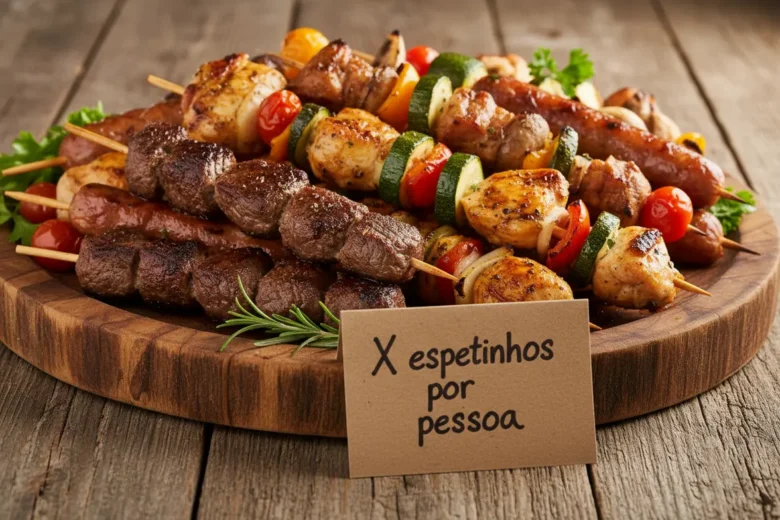 Guia visual de variedades de espetinhos por pessoa