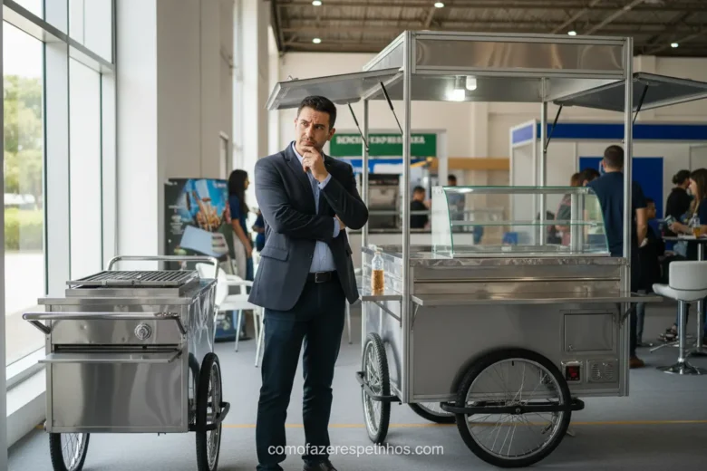 Avaliação de necessidades para escolher o carrinho de espetinho ideal