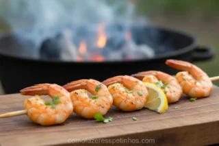 Espetinho de Camarão Perfeito: O Segredo para um Churrasco Inesquecível! 14 espetinho camarao grelhado perfeito > Como Fazer Espetinho
