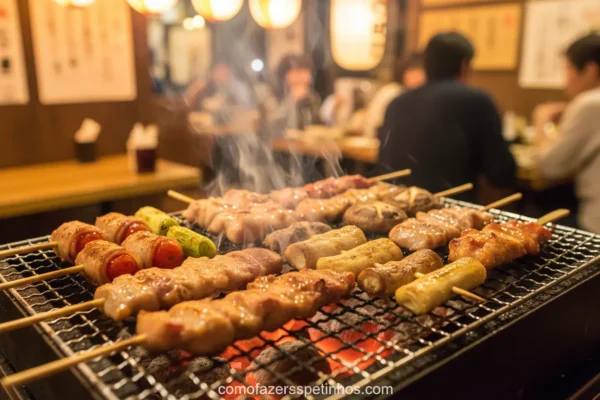 espetinhos japoneses grelhados > Como Fazer Espetinho