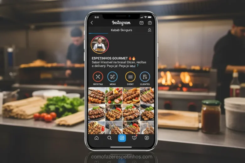 Perfil otimizado de espetinhos no Instagram com foto