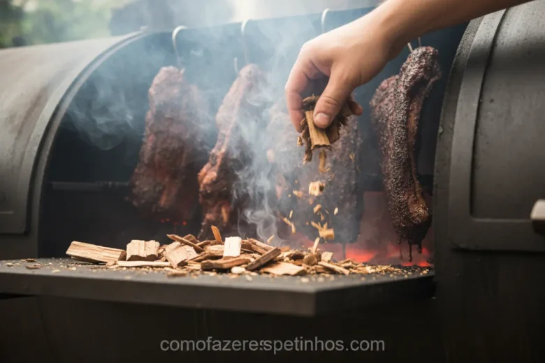 Churrasqueira a Bafo: O Segredo para Espetinhos Suculentos e Irresistíveis! 3 Lascas de madeira para defumação na churrasqueira a bafo.