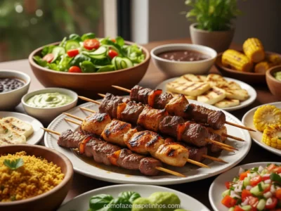 Página Inicial - Como Fazer Espetinhos 5 Acompanhamentos para Espetinho: 7 Ideias Incríveis Além do Vinagrete!