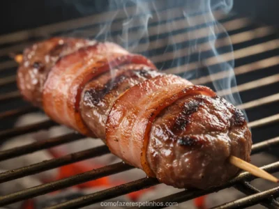 Página Inicial - Como Fazer Espetinhos 5 Espetinho de Medalhão! Carne com Bacon Perfeito para o Seu Churrasco