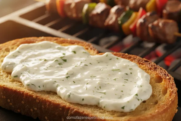 Pão com molho de alho para churrasco