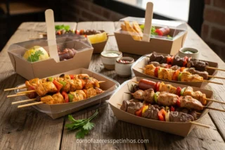 Embalagens diversas para espetinhos