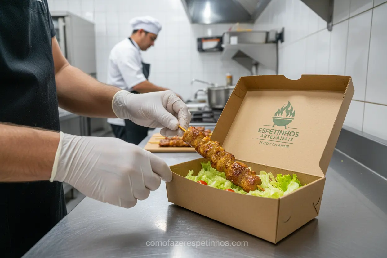 Embalar espetinhos com segurança