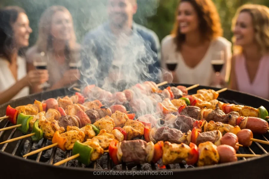 Espetinhos prontos para venda
