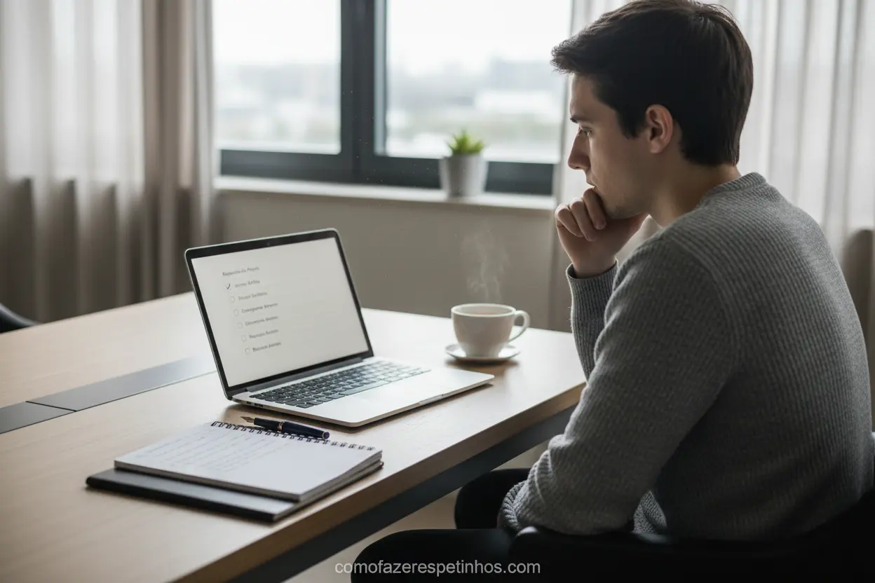 Pessoa revisando documentos e requisitos para abrir MEI.