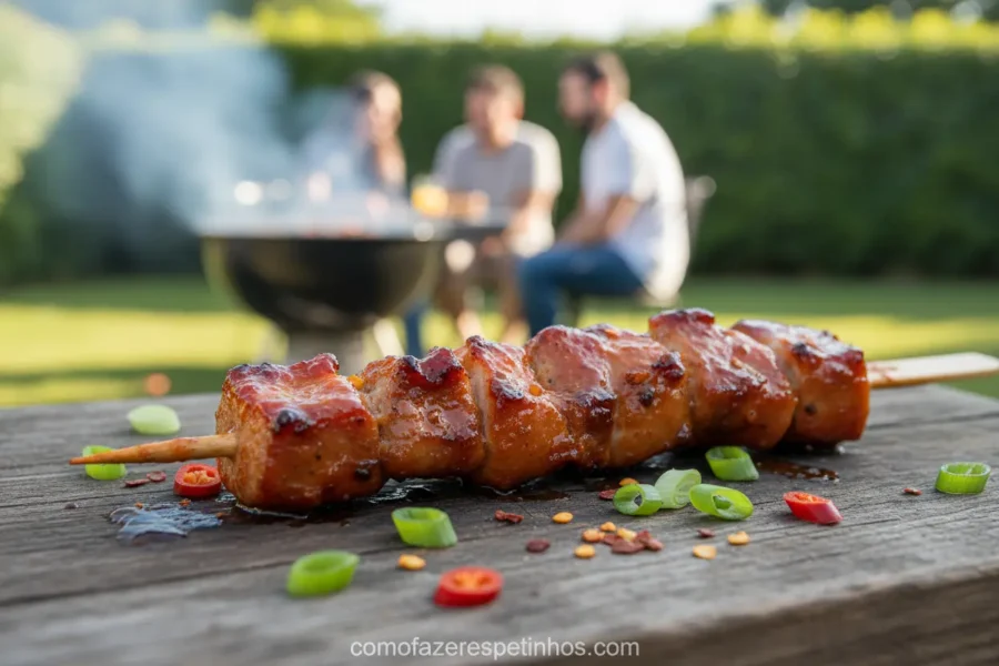 Lombo suíno agridoce no palito suculento