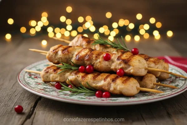 Espetinhos de peru para o Natal