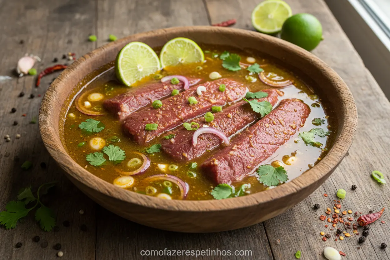 Marinada de temperos para carne de sol
