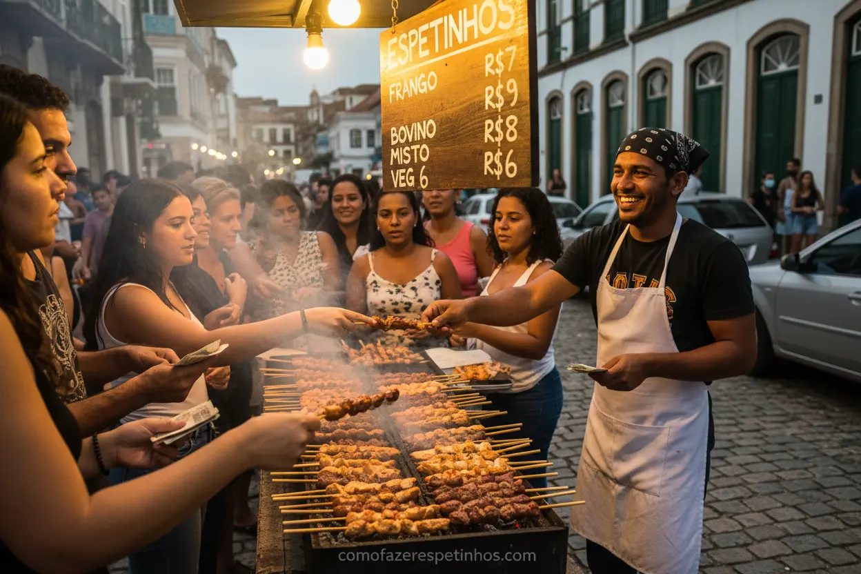 Como ganhar dinheiro com espetinhos na rua