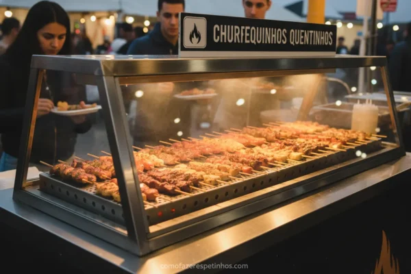 Balcão térmico para churrasquinho pronto