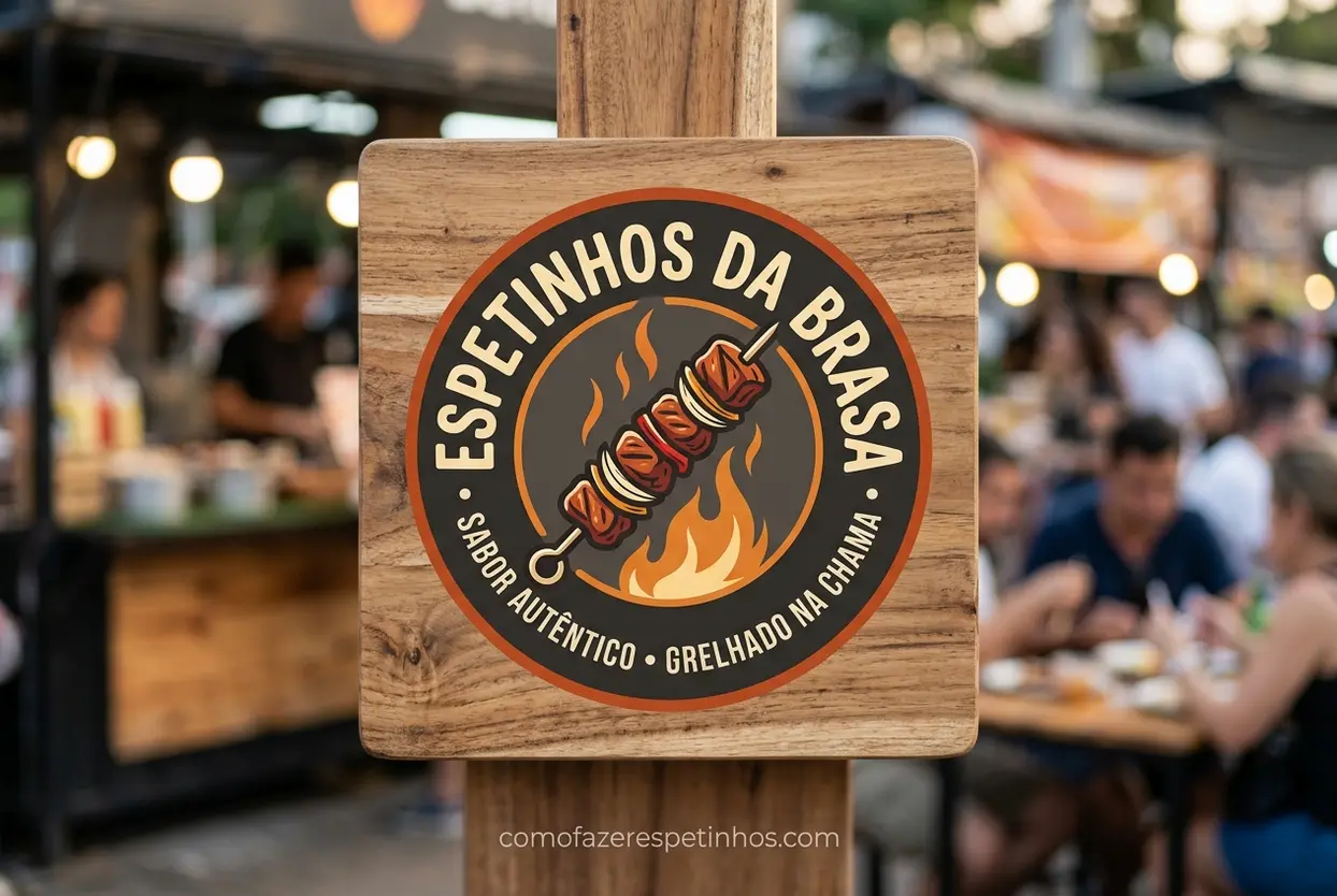 Ícones de espetos em logo