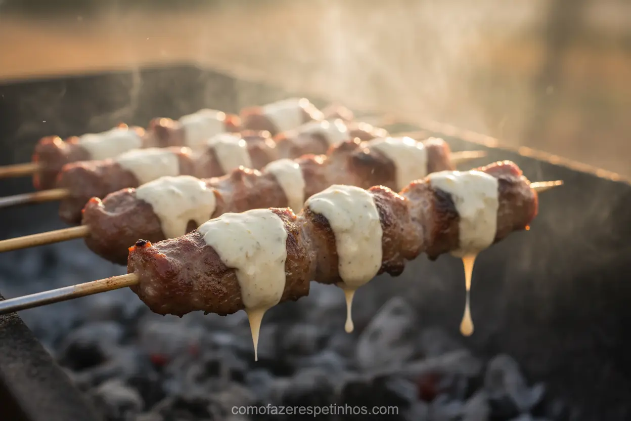 Carne assada com creme de alho