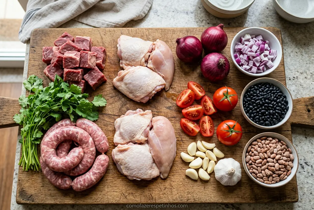 Ingredientes frescos para jantinha goiana