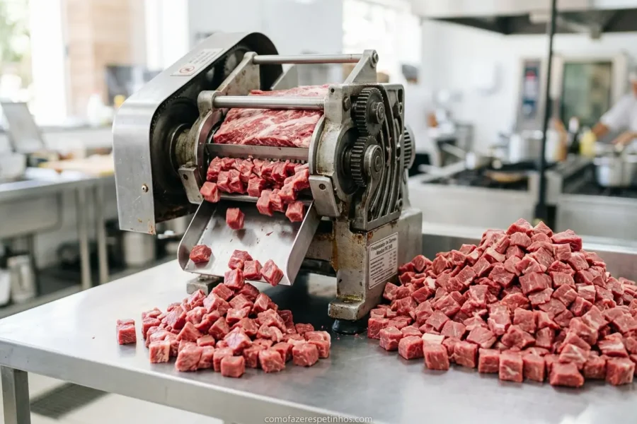 Máquina de cortar carne em cubos
